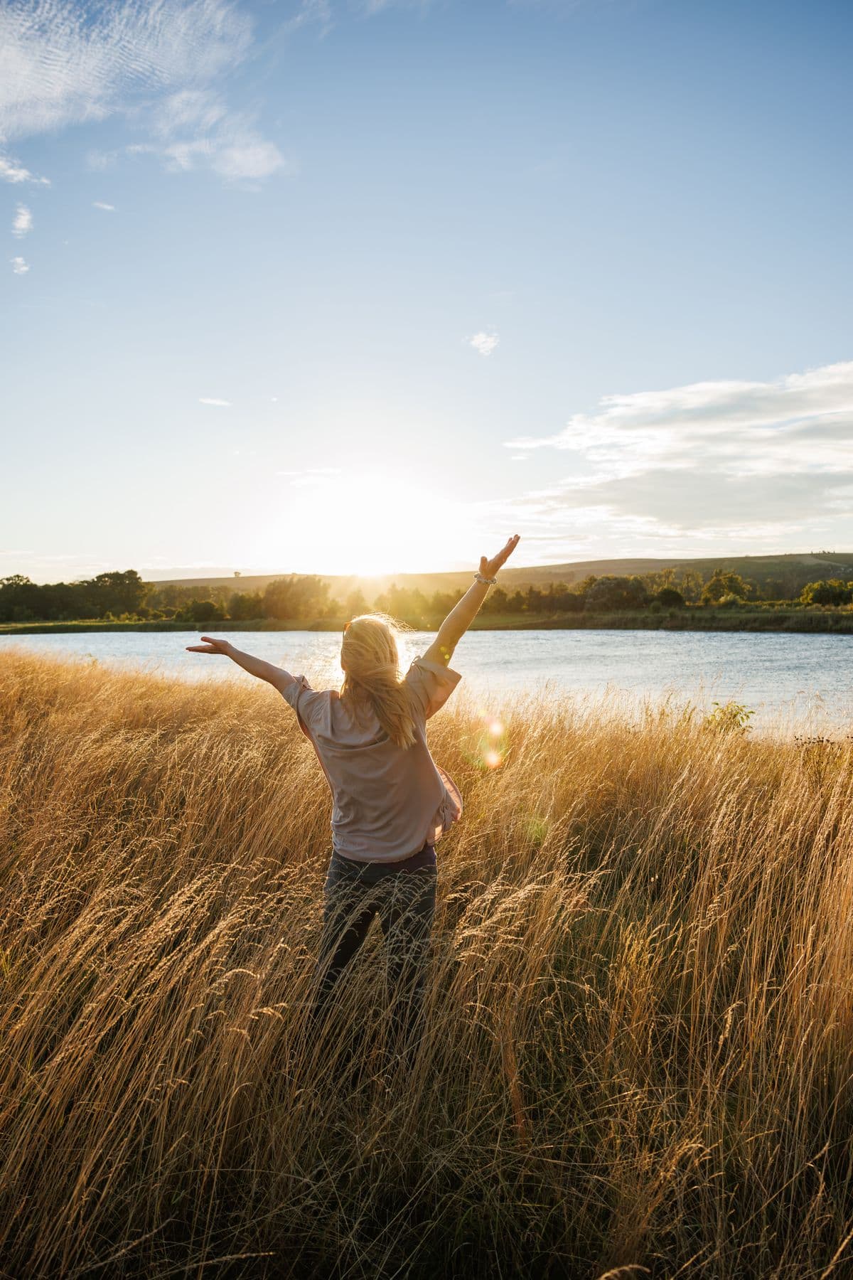 Woman feeling confident and free